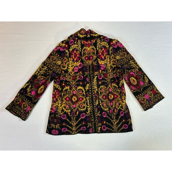 Moth Anthropologie‎ Women's Small Floral Jacquard Cardigan Sweater Boho Knit S - Picture 2 of 10